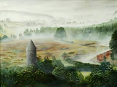 Morning mist at Glandalough